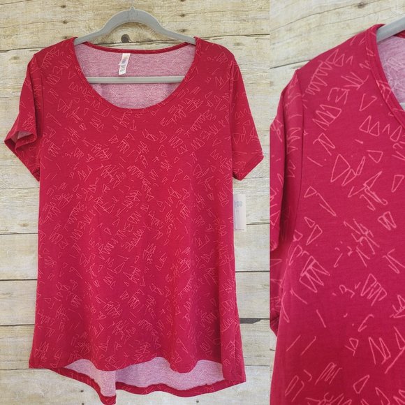 LuLaRoe Classic T Large - Fuchsia and Pink - Picture 1 of 1